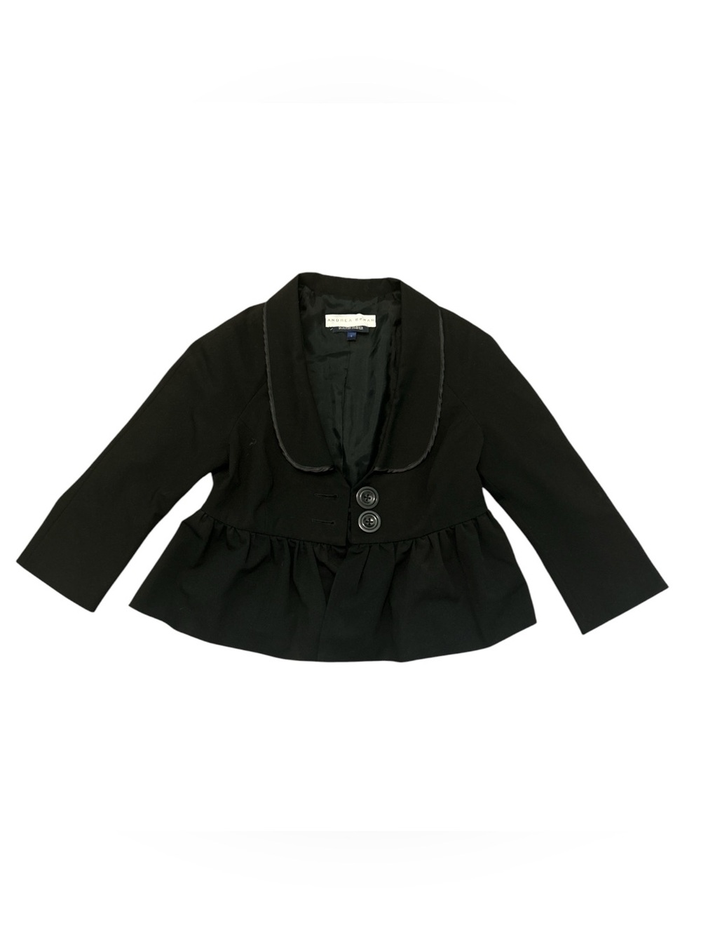 Andrea Behar Boston Proper Black Peplum Blazer Jacket Women’s Size 6 Career